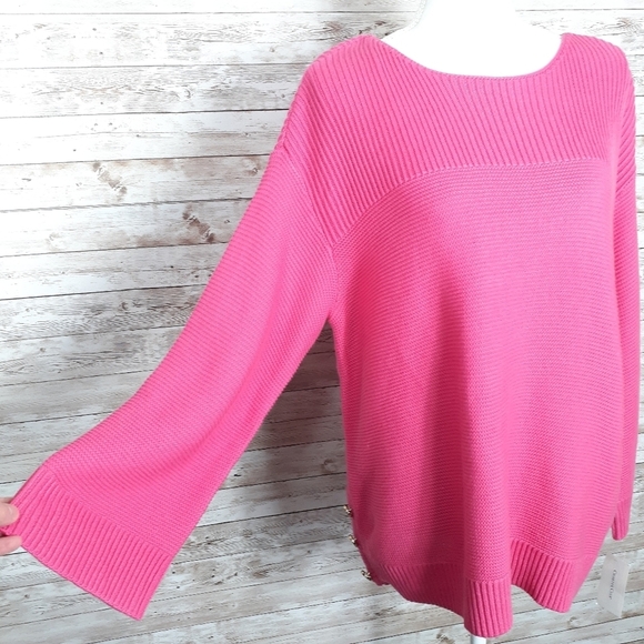 Charter Club Ribbed Sweater L Pink 385 - Picture 2 of 6